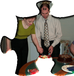 Cutting cake